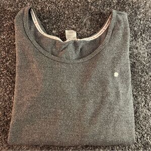 Lucky Brand Gray Scoop Neck Long Sleeve Top XL